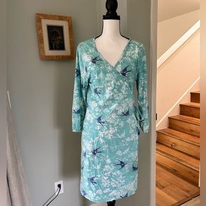 Garnet Hill Organic Green Cotton Asian Wrap Robe